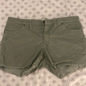 Title Nine sage green corduroy cut off shorts. Size 10